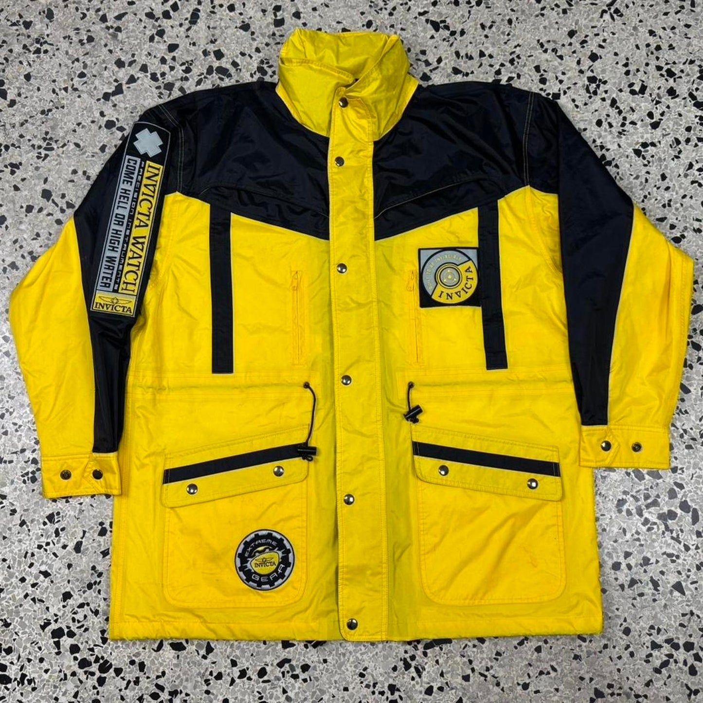 VINTAGE Y2K INVICTA EXTREME GEAR SAILING HEAVYWEIGHT WINDBREAKER RAIN JACKET: