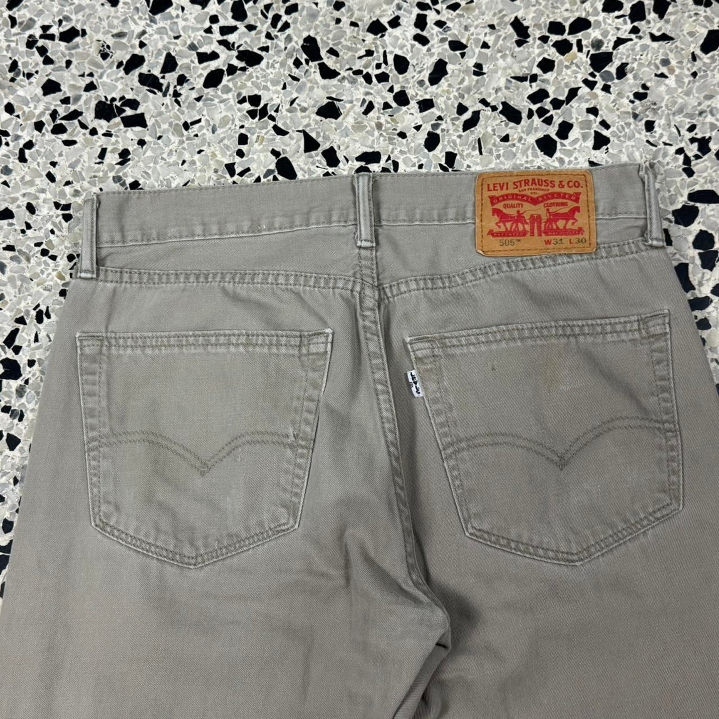 VINTAGE Y2K LEVIS 505 TAN BEIGE KHAKI DENIM JEANS: