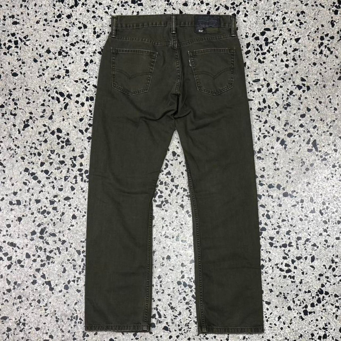 VINTAGE Y2K LEVIS 514 OLIVE OVERDYED DENIM JEANS: