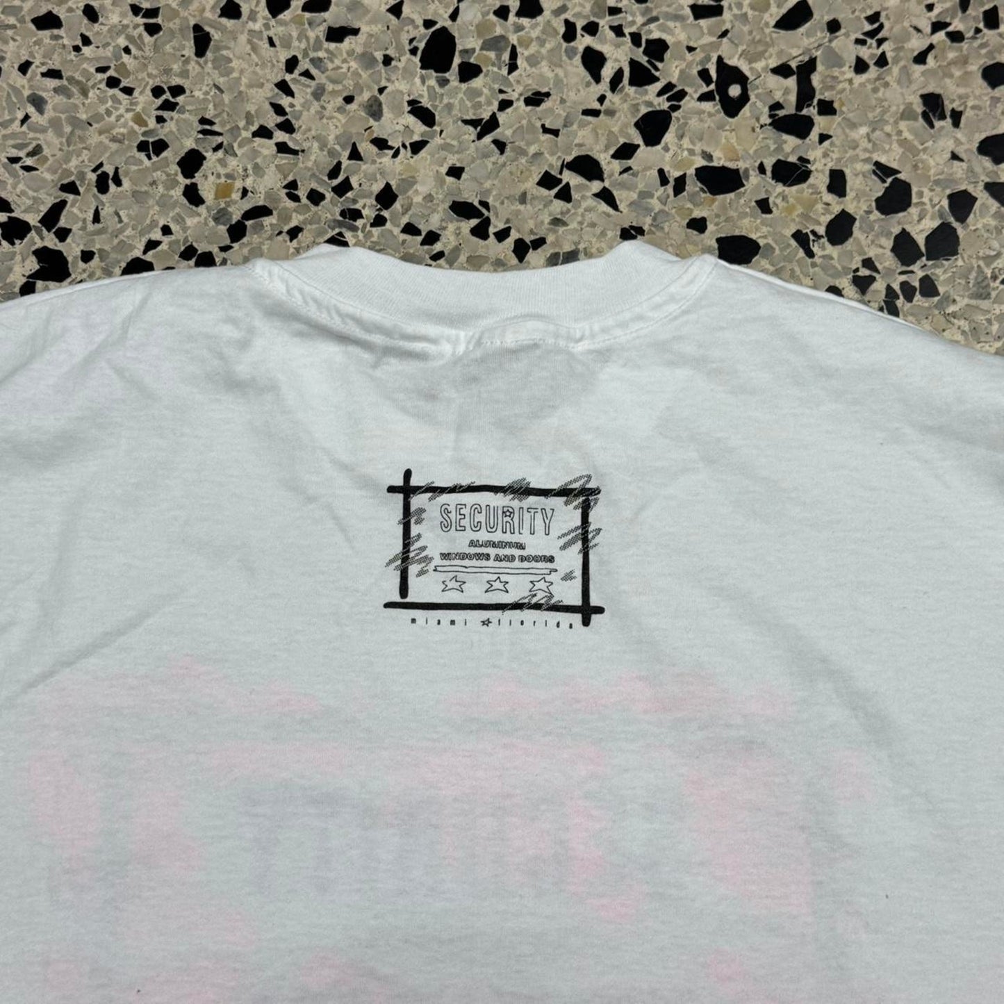 VINTAGE 90S SINGLE STITCH SECURITY ALUMINUM WINDOWS AND DOORS MIAMI FLORIDA TEE:
