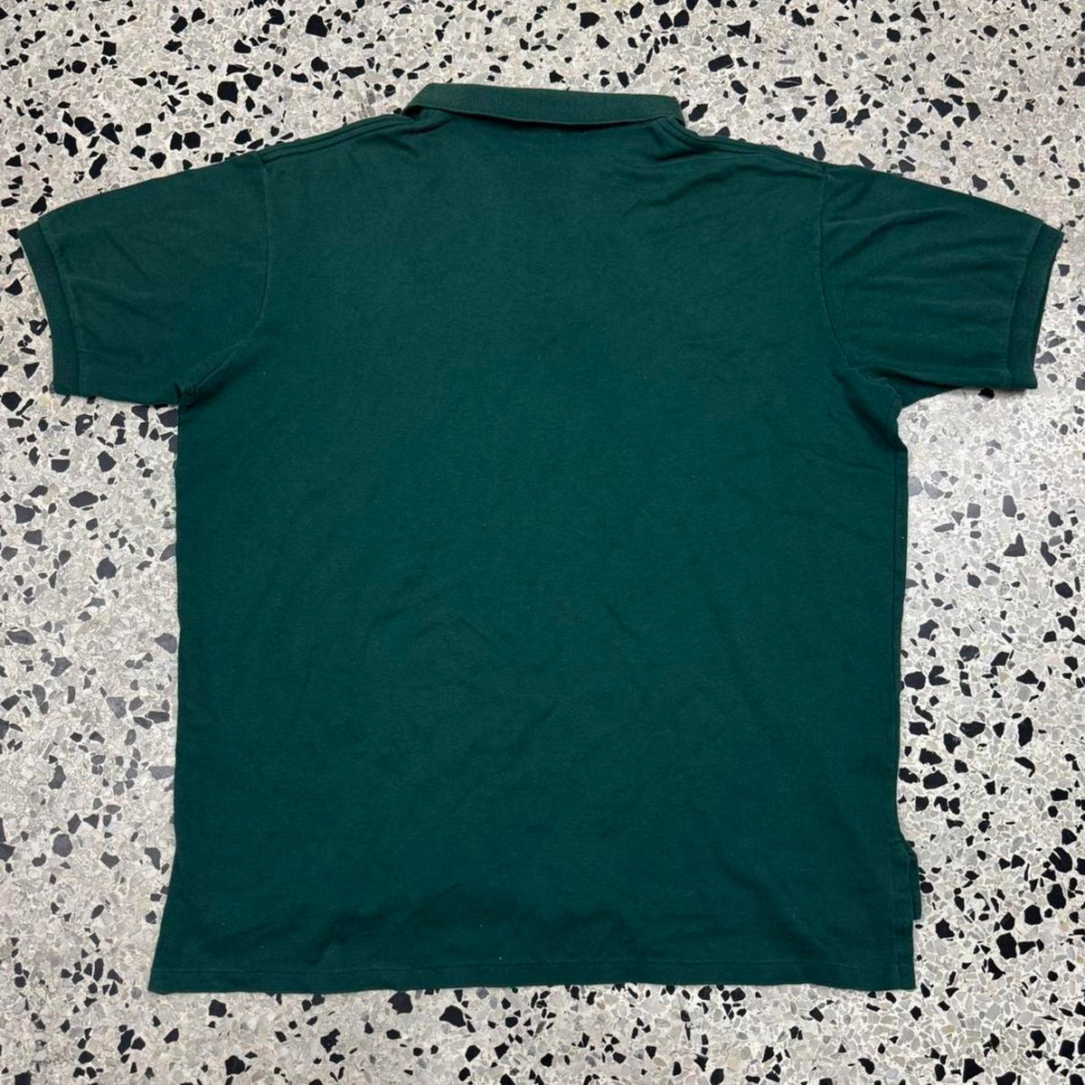 VINTAGE 80S 90S POLO RALPH LAUREN MADE IN USA FOREST GREEN POLO SHIRT:
