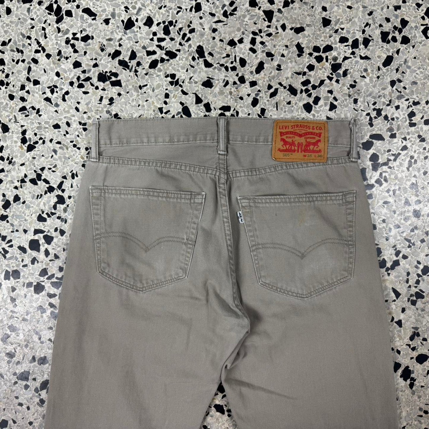 VINTAGE Y2K LEVIS 505 TAN BEIGE KHAKI DENIM JEANS: