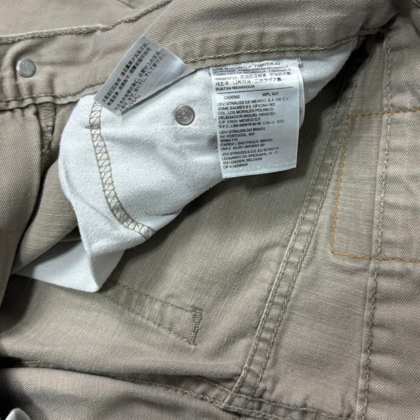 VINTAGE Y2K LEVIS 505 TAN BEIGE KHAKI DENIM JEANS: