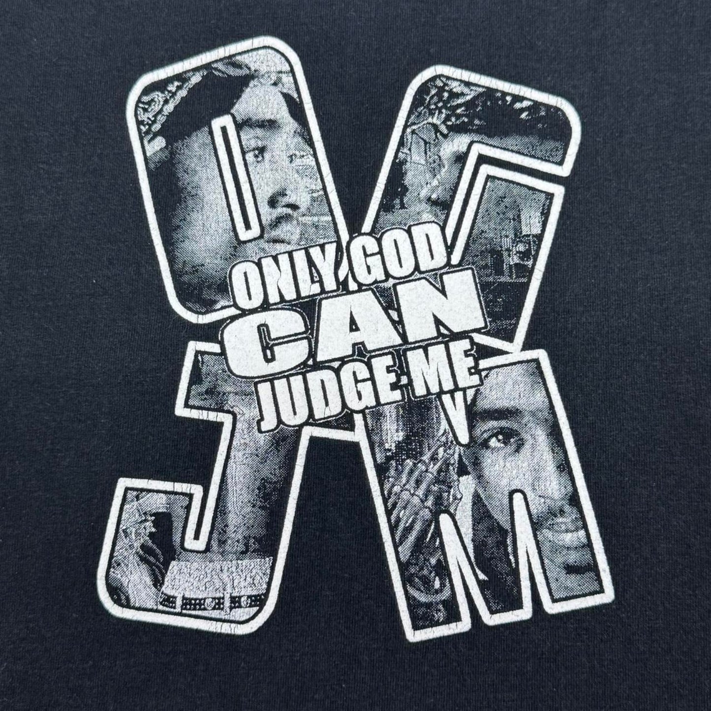 VINTAGE Y2K TUPAC SHAKUR ONLY GOD CAN JUDGE ME MEMORIAL TEE:
