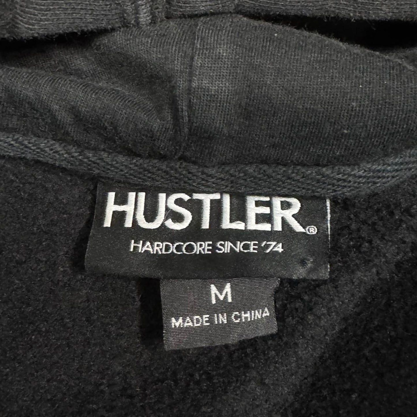VINTAGE Y2K HUSTLER MAGAZINE EMBROIDERED ZIP UP PROMO HOODIE: