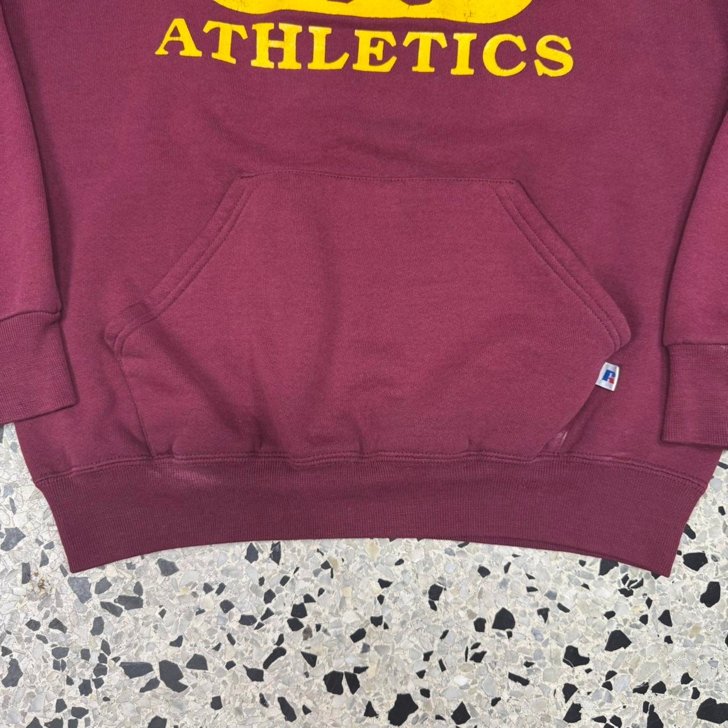 VINTAGE Y2K RUSSELL ATHLETIC BRUSH MIDDLE SCHOOL ATHLETICS 99-9 HOODIE: