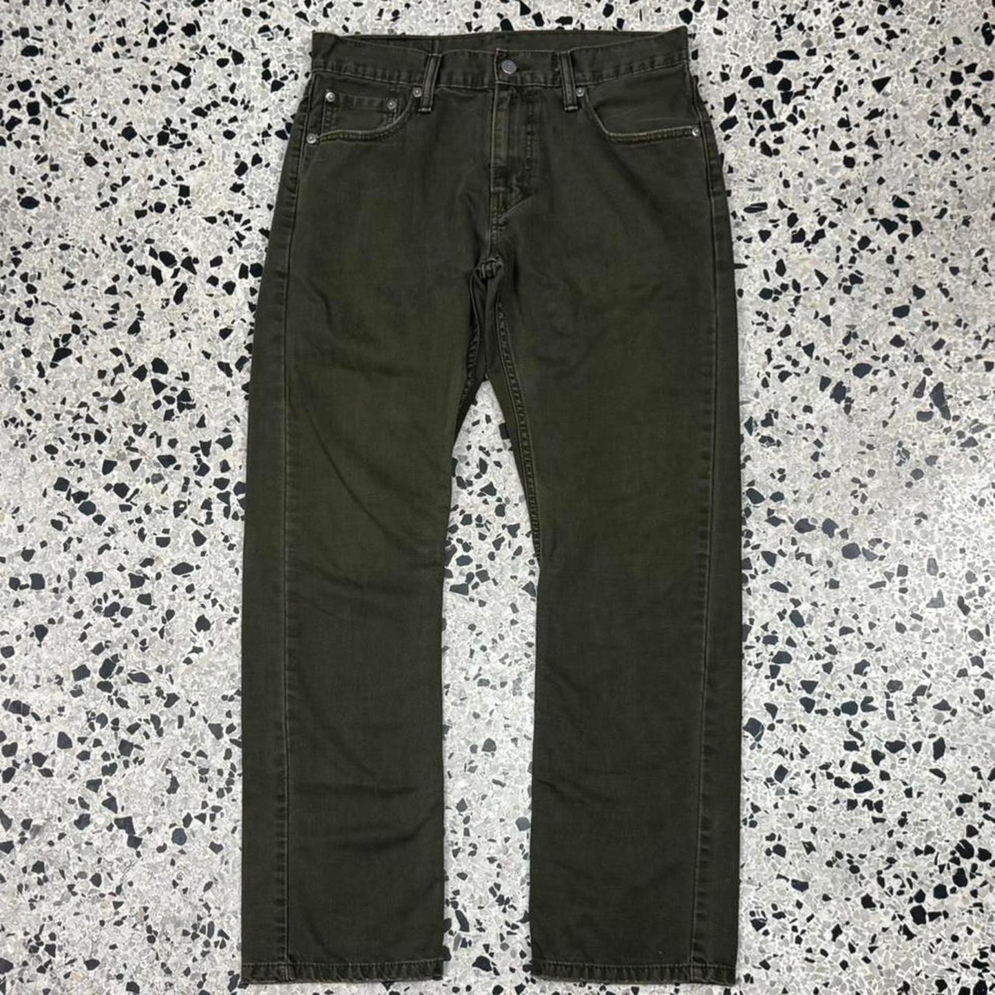 VINTAGE Y2K LEVIS 514 OLIVE OVERDYED DENIM JEANS: