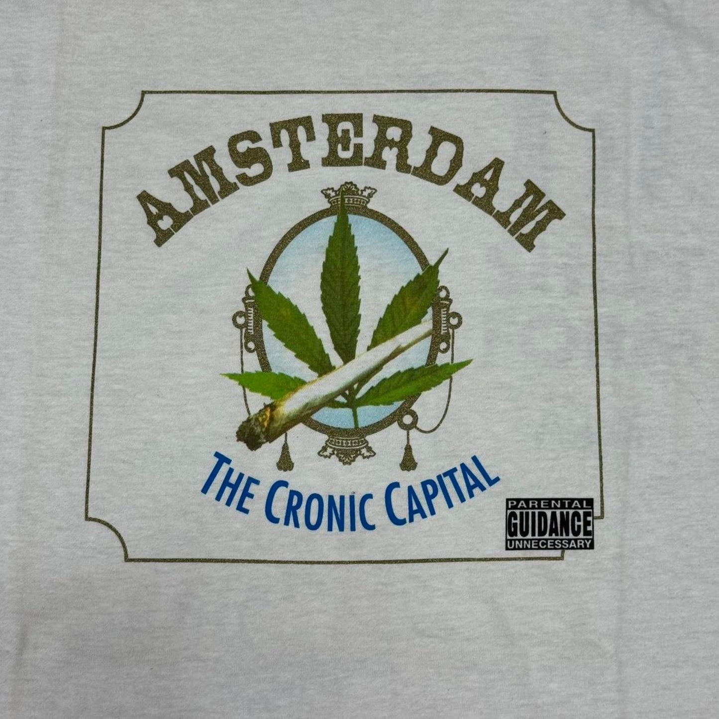 VINTAGE Y2K NOS BNWOT AMSTERDAM THE CHRONIC CAPITAL TOURIST TEE: