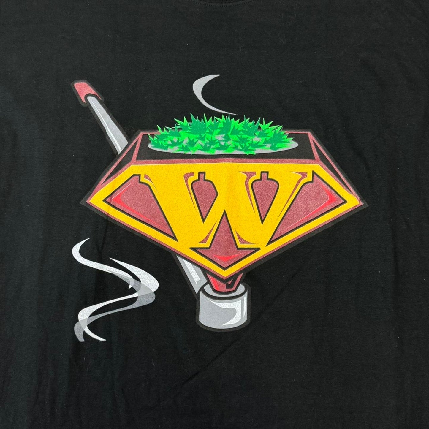 VINTAGE Y2K WEEDMAN MAN OF HEMP SUPERHERO PARODY TEE: