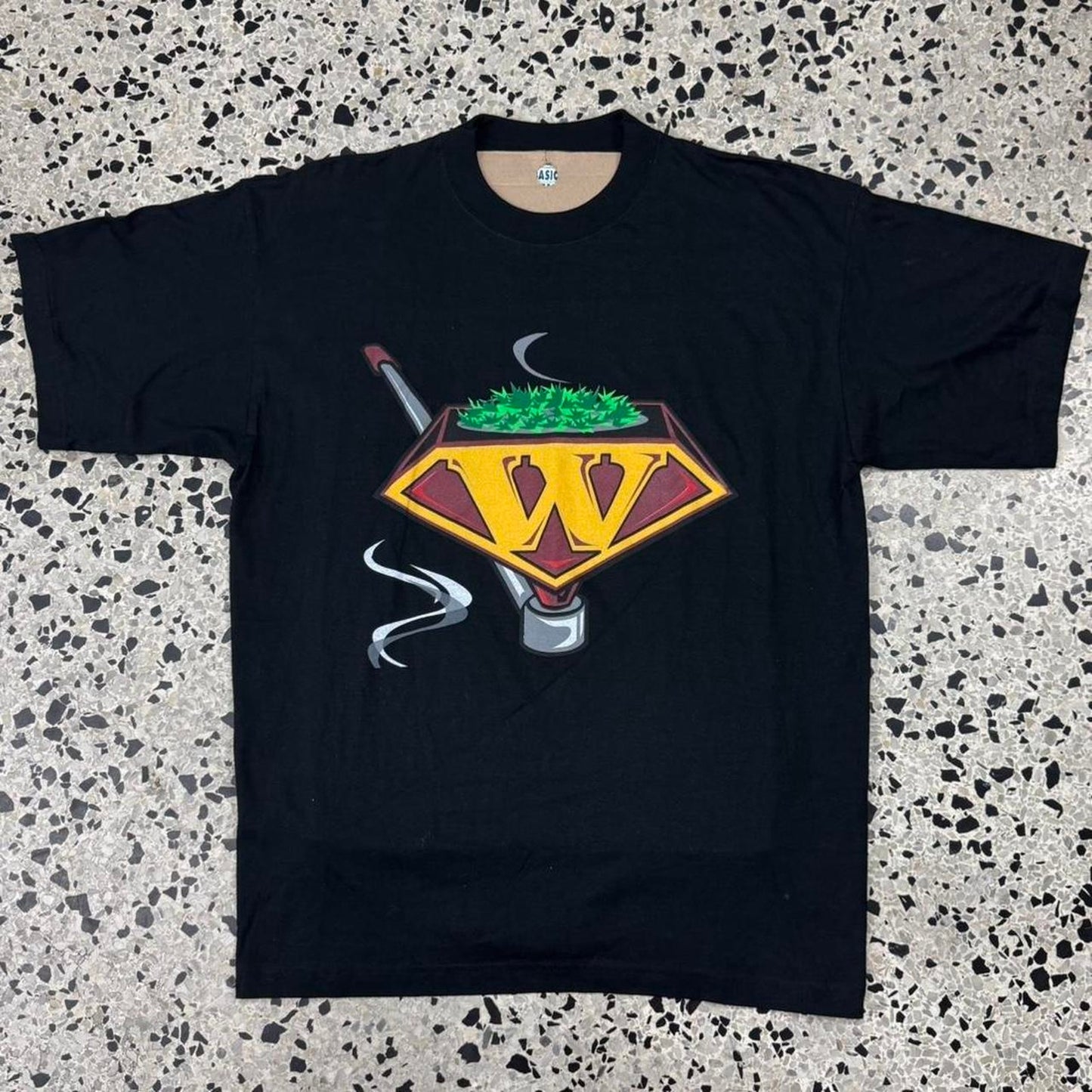 VINTAGE Y2K WEEDMAN MAN OF HEMP SUPERHERO PARODY TEE: