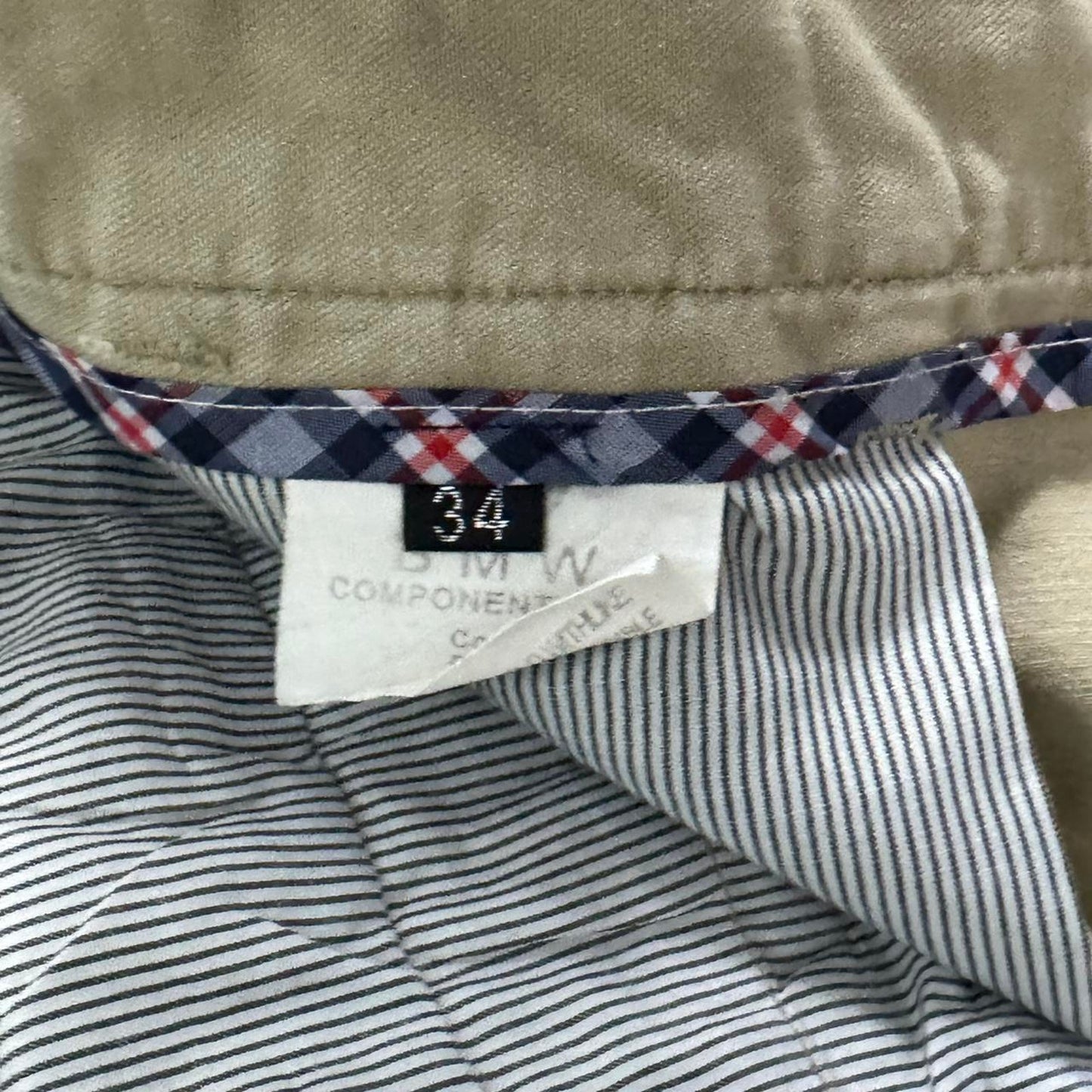 VINTAGE Y2K BMW BRANDED KHAKI BEIGE WORK PANTS W/ METAL BMW EMBLEM:
