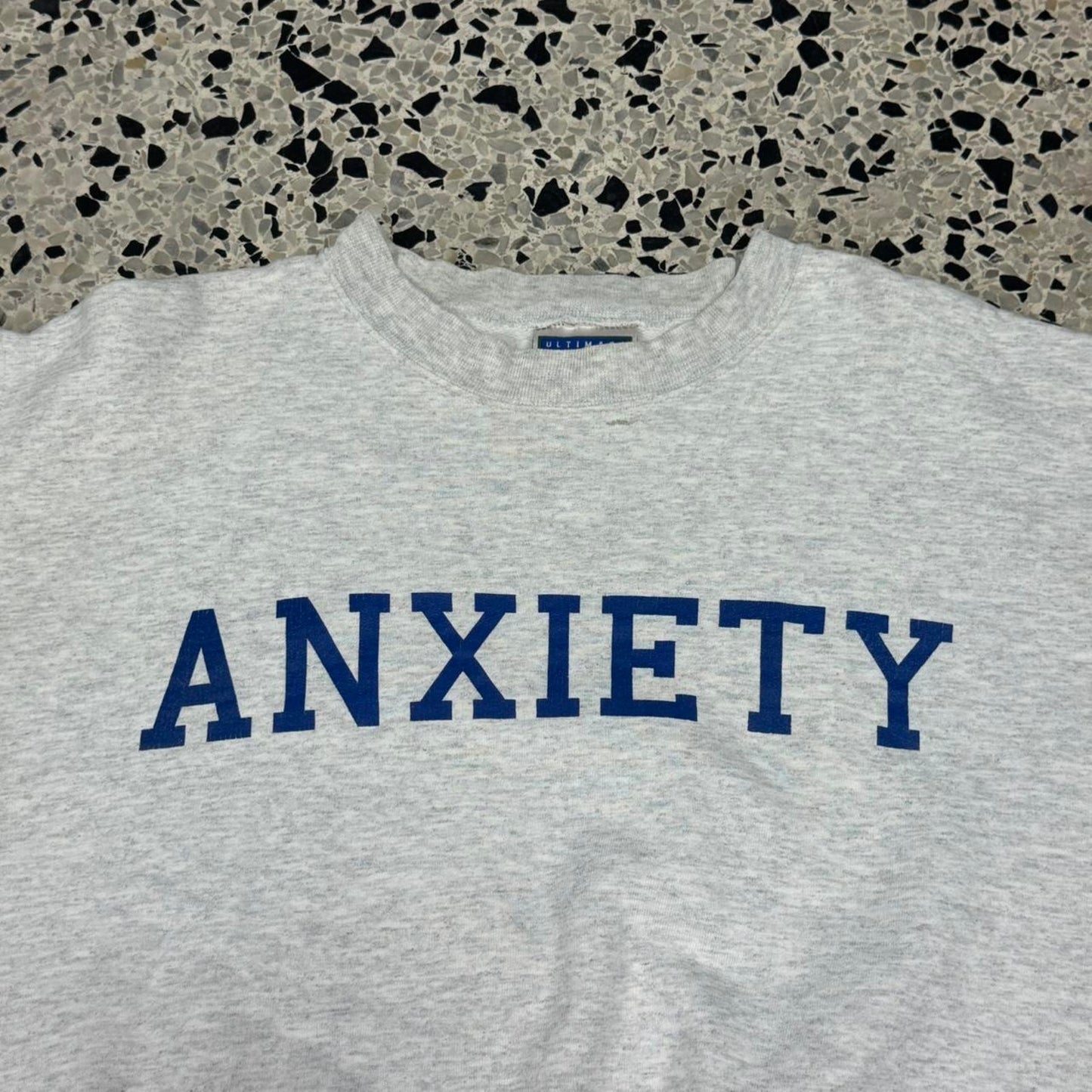 VINTAGE 90S ANXIETY CREWNECK SWEATSHIRT: