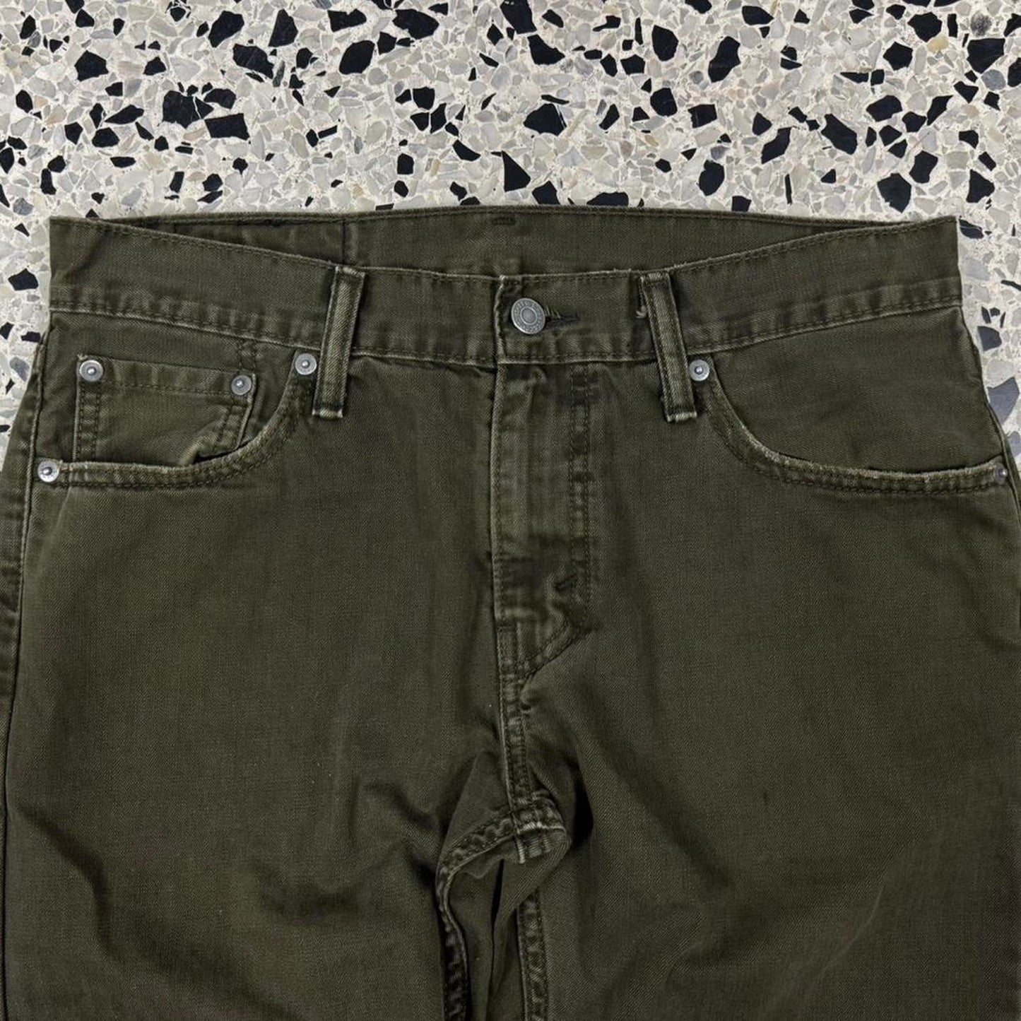 VINTAGE Y2K LEVIS 514 OLIVE OVERDYED DENIM JEANS: