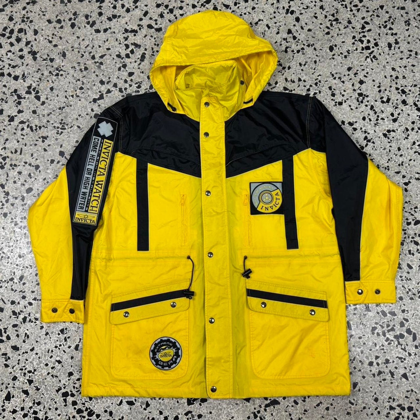VINTAGE Y2K INVICTA EXTREME GEAR SAILING HEAVYWEIGHT WINDBREAKER RAIN JACKET: