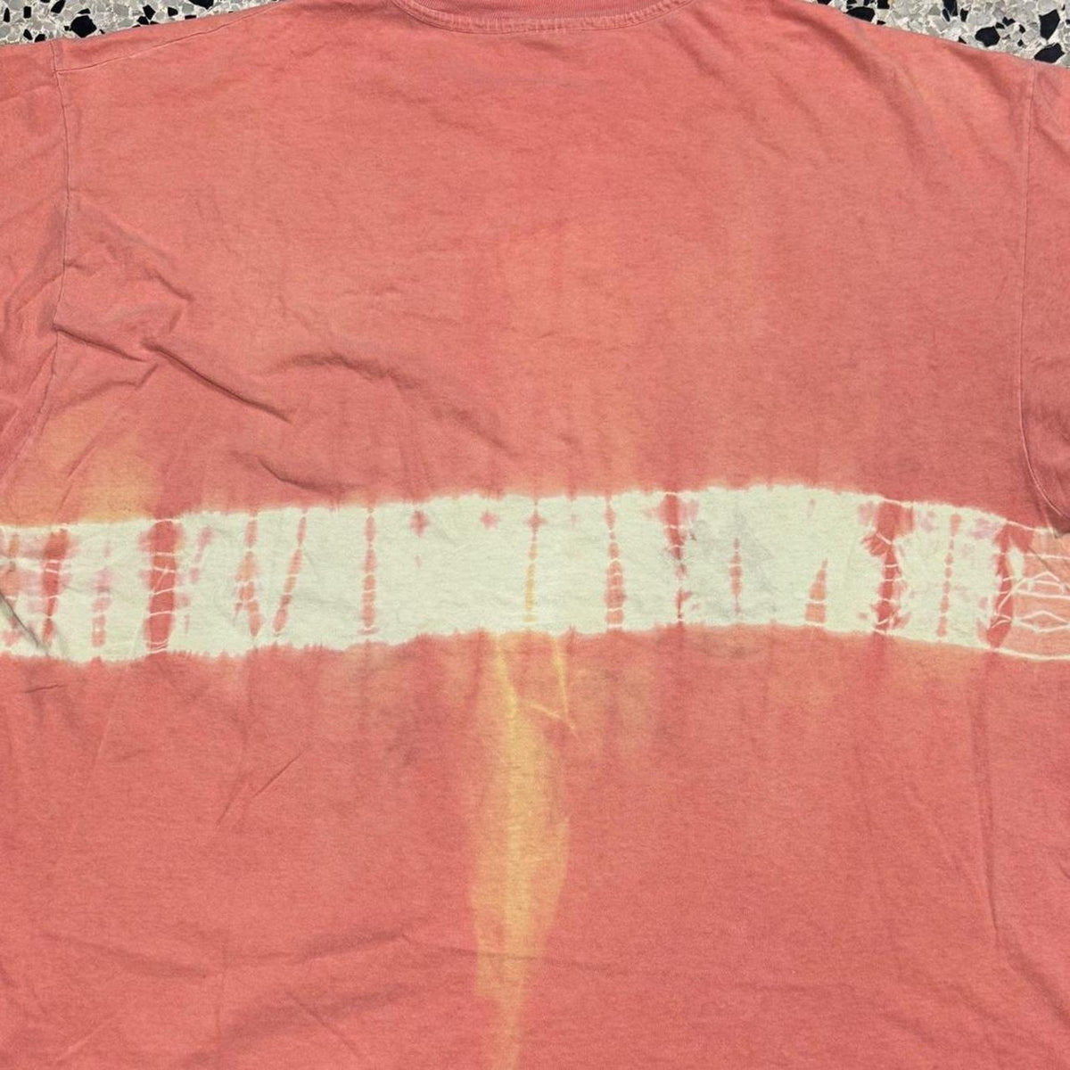 VINTAGE 80S 90S SINGLE STITCH XXL ORANGE & YELLOW TIE DYE TEE: