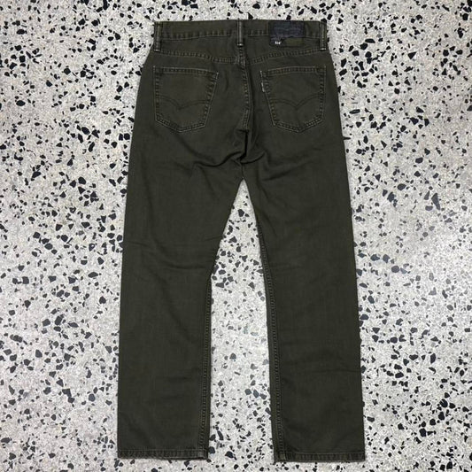 VINTAGE Y2K LEVIS 514 OLIVE OVERDYED DENIM JEANS:
