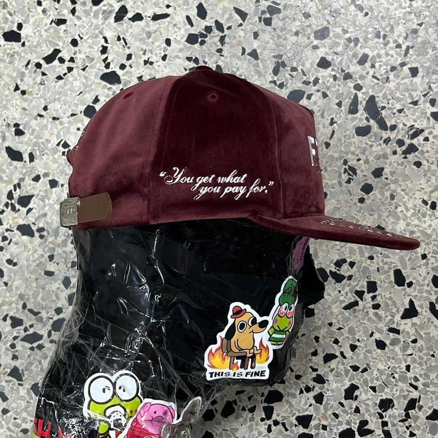 BNWT FTP MAROON CERTIFIED DIAMONDS STRAPBACK HAT: