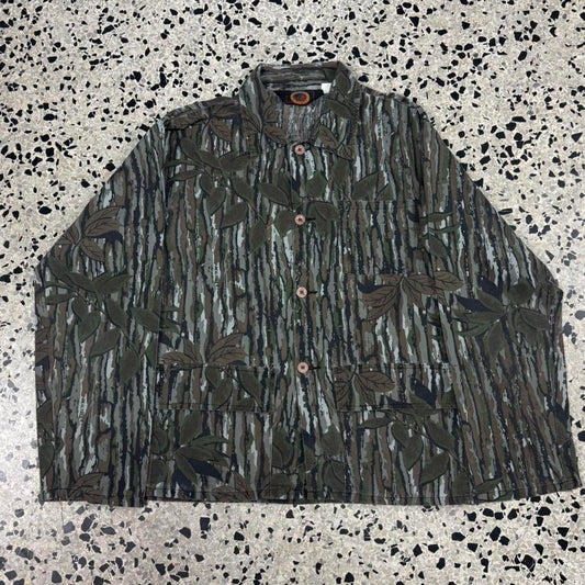 VINTAGE 80S 90S BLUE BILL BY RED HEAD REALTREE CAMO BUTTON UP SHIRT: