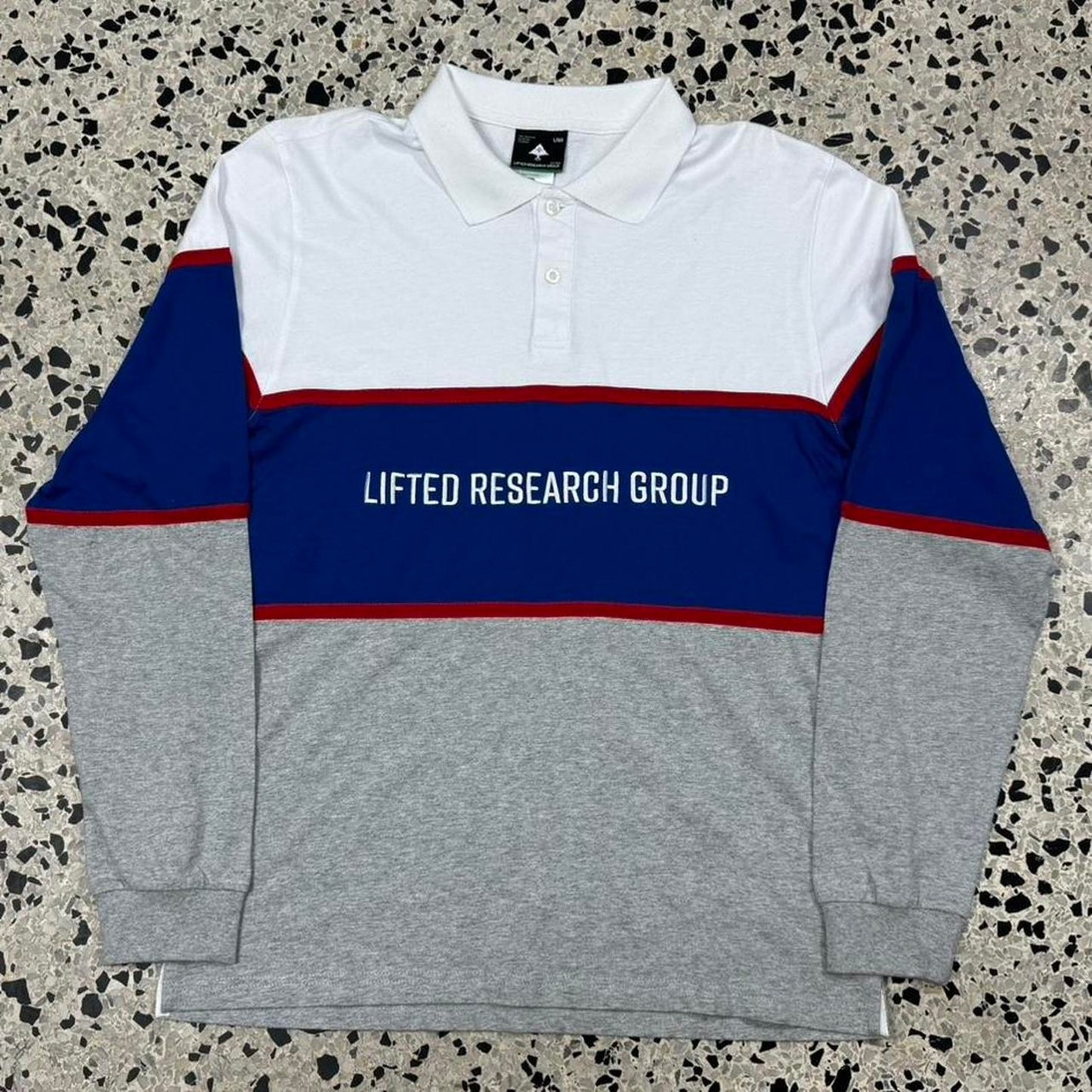 VINTAGE Y2K LRG LIFTED RESEARCH GROUP L/S RUGBY POLO SHIRT: