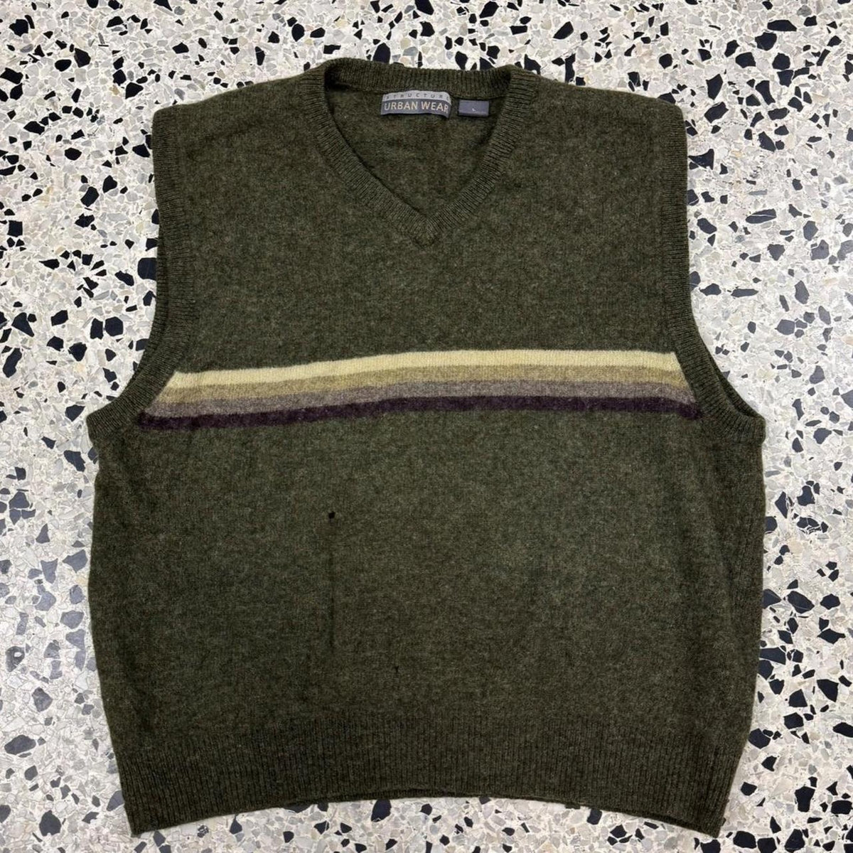 VINTAGE 90S STRUCTURE URBAN WEAR 100% LAMBSWOOL SWEATER VEST:
