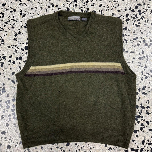 VINTAGE 90S STRUCTURE URBAN WEAR 100% LAMBSWOOL SWEATER VEST: