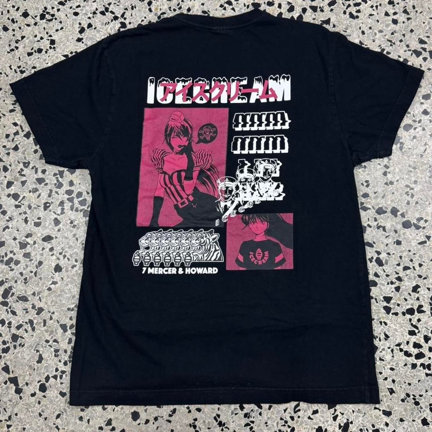 ICE CREAM JAPANESE LOGO ANIME GIRL GRAPHIC TEE: