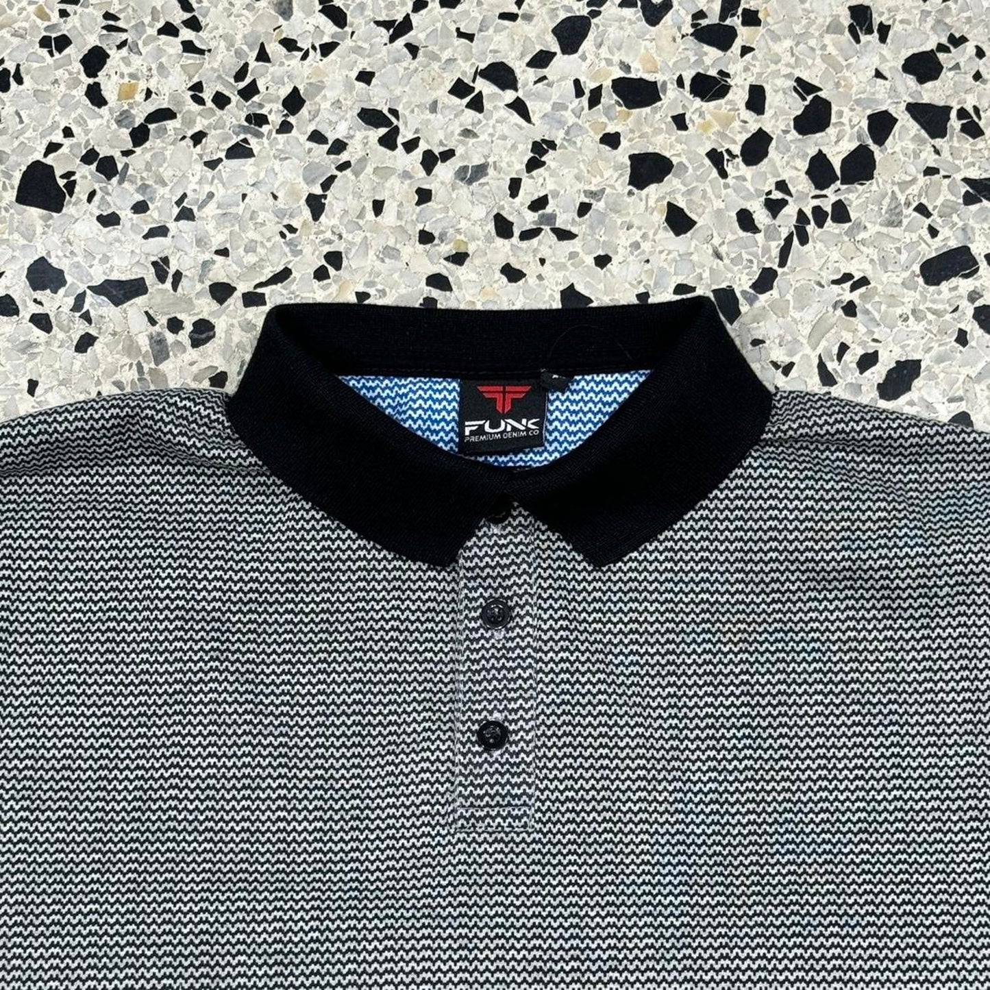 VINTAGE Y2K FUNK PREMIUM DENIM CO. POLO SHIRT: