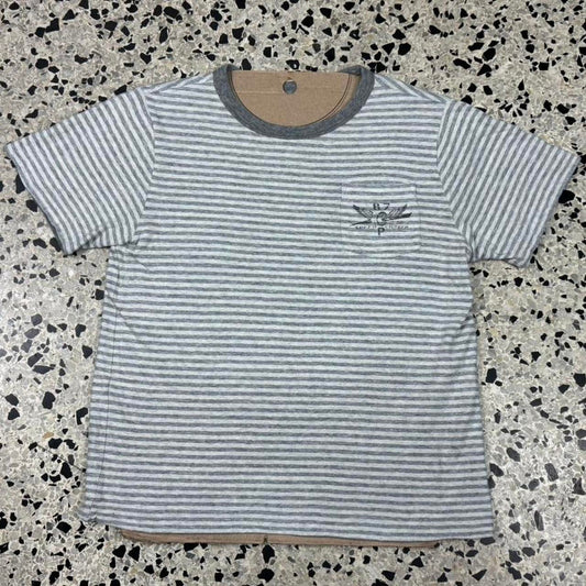 VINTAGE Y2K POLO RALPH LAUREN AND CO REVERSIBLE STRIPED POCKET TEE: