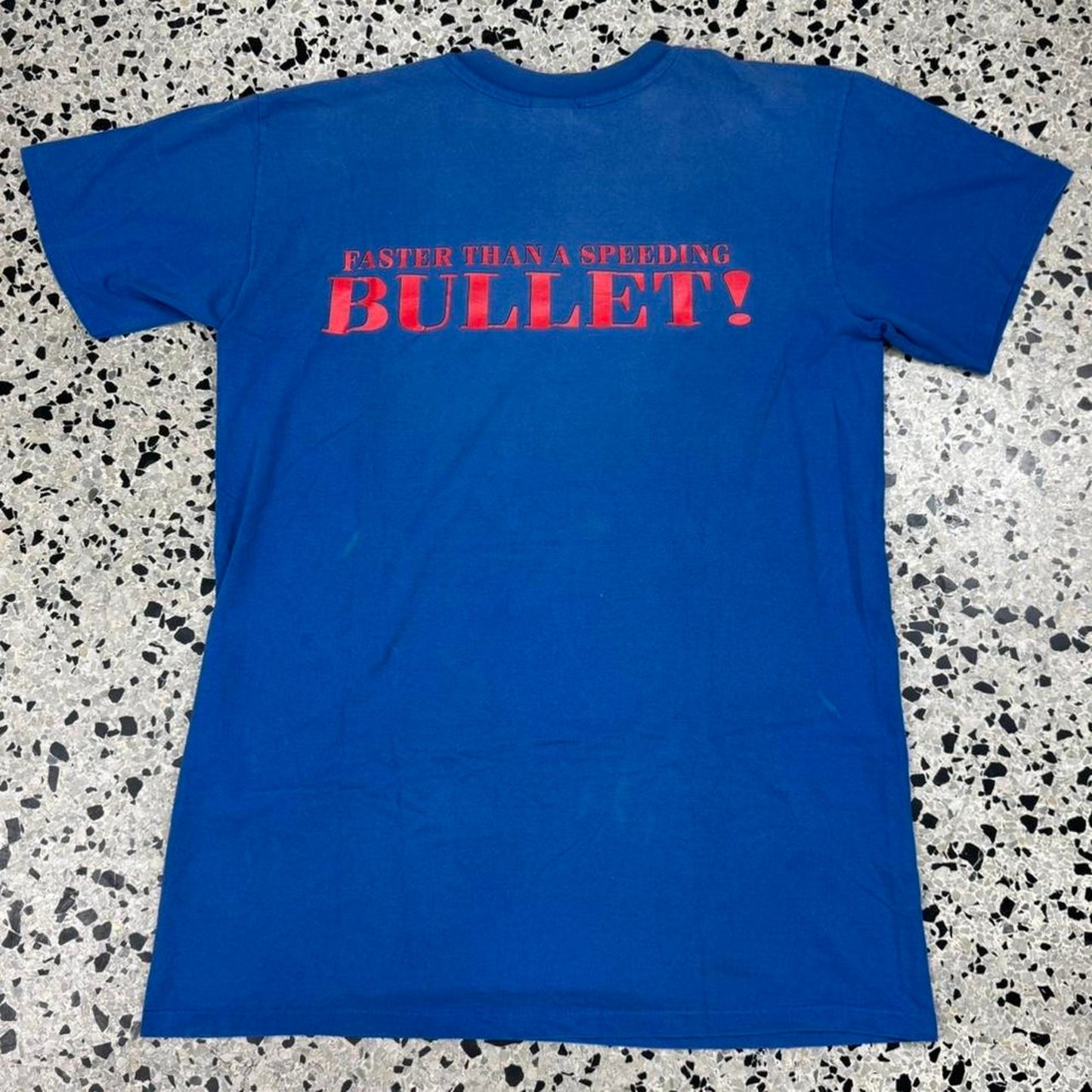 VINTAGE 90S SINGLE STITCH SUPERMAN DC COMICS SPEEDING BULLET TEE: