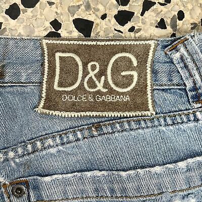 VINTAGE Y2K THRASHED DOLCE & GABBANA PATCHWORK DENIM JEANS