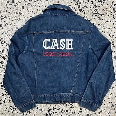 VINTAGE Y2K JOHNNY CASH EMBROIDERED MEMORIAL DENIM JACKET