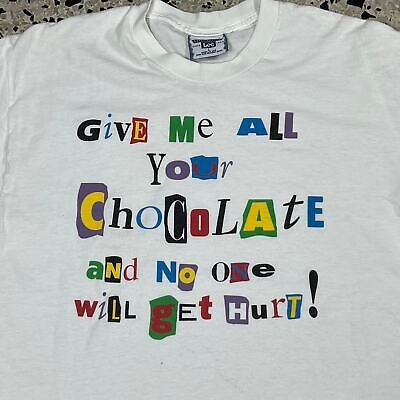 VINTAGE Y2K GIVE ME ALL YOUR CHOCOLATE RANSOM NOTE TEE