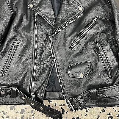 VINTAGE 90S PUNK MOTORCYCLE LEATHER RIDER JACKET