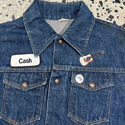 VINTAGE Y2K JOHNNY CASH EMBROIDERED MEMORIAL DENIM JACKET