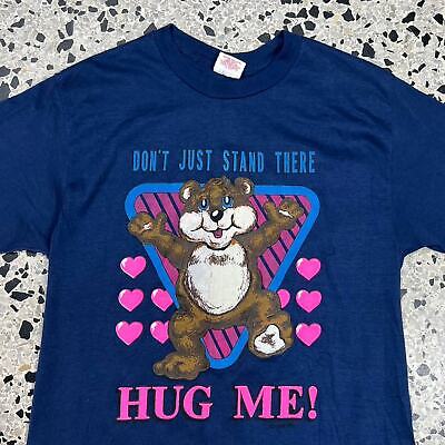 VINTAGE 70S 80S SINGLE STITCH HUG ME LOVEY TEDDY BEAR TEE