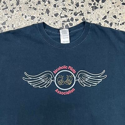 VINTAGE Y2K ALCOHOLIC PILOTS ASSOCIATION APA TEE