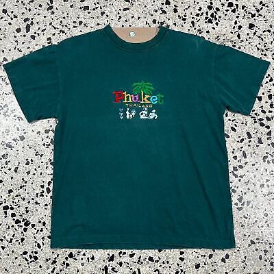 VINTAGE 90S SINGLE STITCH HAND PAINTED PHUKET THAILAND TEE: