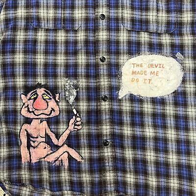 VINTAGE Y2K GAP CUSTOM THE DEVIL MADE ME DO IT FLANNEL SHIRT