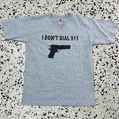 VINTAGE Y2K I DON’T DIAL 911 GUN TEE