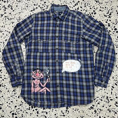 VINTAGE Y2K GAP CUSTOM THE DEVIL MADE ME DO IT FLANNEL SHIRT