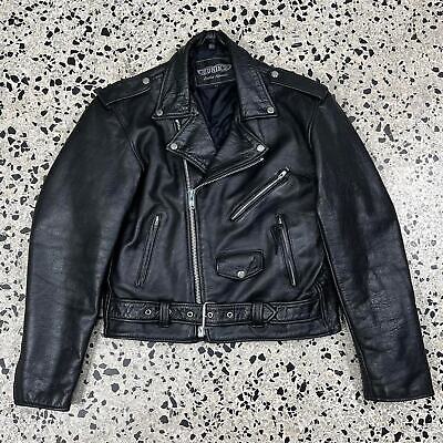 VINTAGE 90S PUNK MOTORCYCLE LEATHER RIDER JACKET