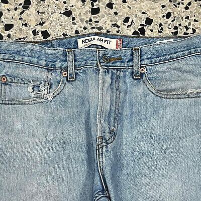 VINTAGE Y2K LEVIS 505 HAND PAINTED HUMMINGBIRD DENIM JEANS: