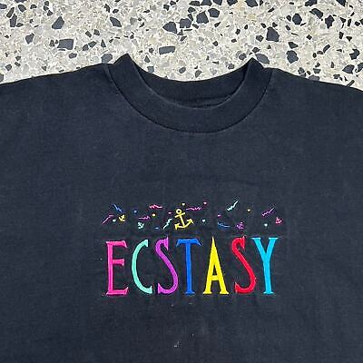 VINTAGE Y2K EMBROIDERED ECSTASY TEE