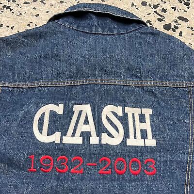 VINTAGE Y2K JOHNNY CASH EMBROIDERED MEMORIAL DENIM JACKET