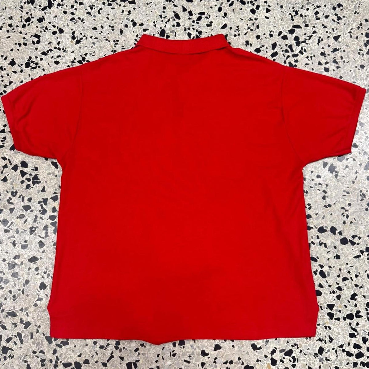 VINTAGE 70S 80S LE TIGRE RED MONOCHROME POLO SHIRT: