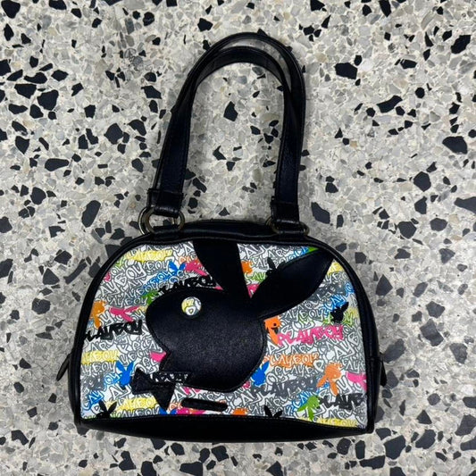 VINTAGE 90S Y2K PLAYBOY BUNNY GRAFFITI MINI PURSE: