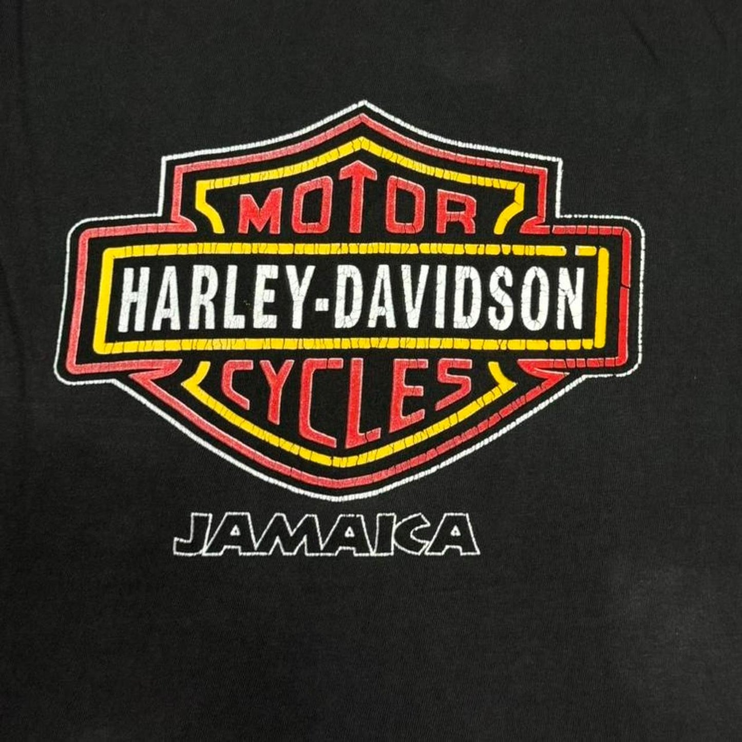 VINTAGE Y2K HARLEY DAVIDSON JAMAICA EAGLE EMBLEM TEE: