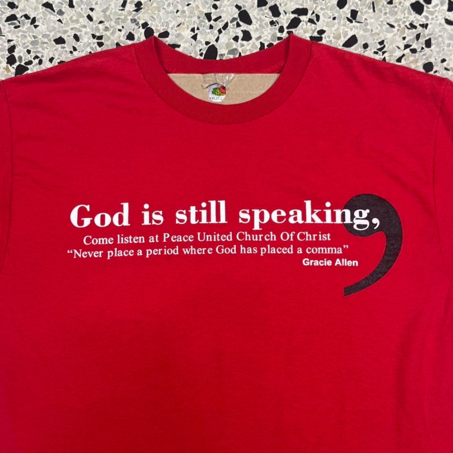 VINTAGE Y2K GOD IS STILL SPEAKING RELIGIOUS TEE: