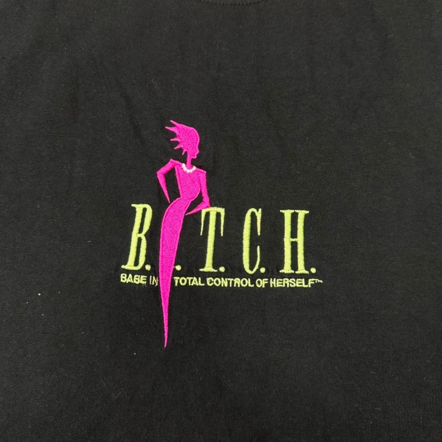 VINTAGE Y2K BITCH: BABE IN TOTAL CONTROL OF HERSELF LONGSLEEVE TEE: