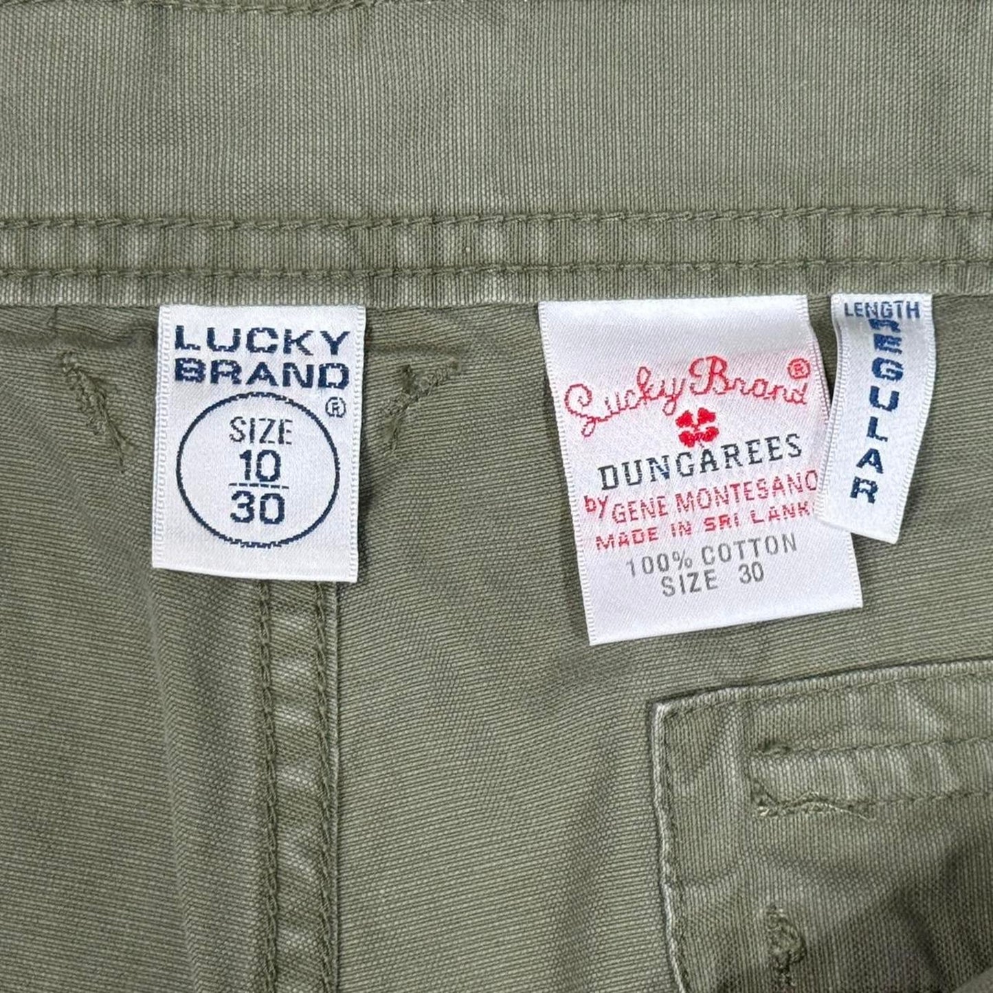 VINTAGE Y2K LUCKY BRAND UNISEX OLIVE CARGO PANTS: